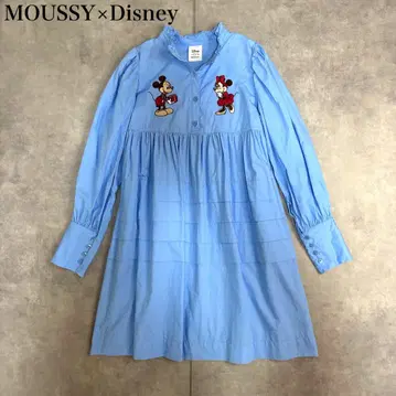 [컨디션 최상] Disney MOUSSY 미키 미니 자수 원피스 파랑