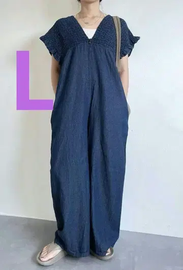 [새상품] 시마무라 데님 셔링 살로펫 LaxDanTia 미디엄 네이비 L