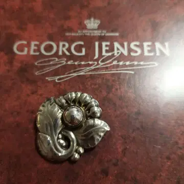 새상품급 Georg Jensen 실버 브로치 71 꽃 모티브 덴마크