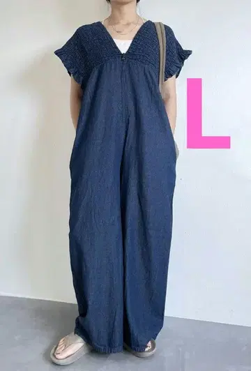 [새상품] 시마무라 데님 셔링 살로펫 LaxDanTia 미디엄 네이비 L