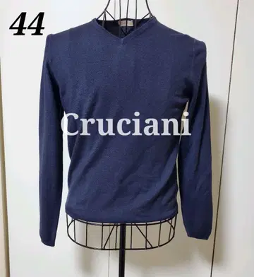크루치아니 V넥 니트 울 네이비 Cluciani 44