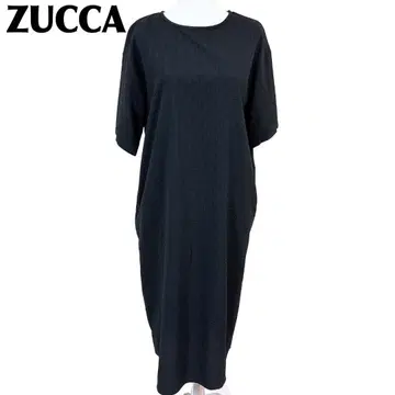 [새상품급] ZUCCA 오버사이즈 M 무지 블랙 5부 롱 원피스