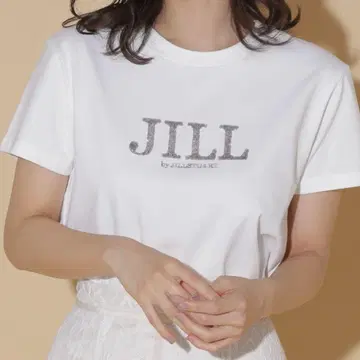 질 바이 질 스튜어트 JILLSTUART 로고 반팔 라메 티셔츠