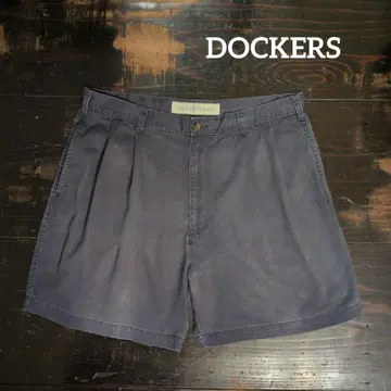 DOCKERS 네이비 투턱 숏팬츠
