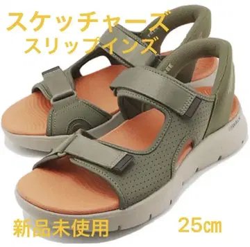 스케쳐스 슬립인스 샌들 카키 25cm 미사용 새상품
