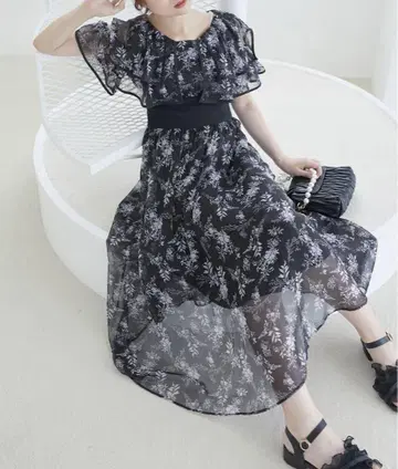 MAJESTIC LEGON 더블 카라 코르셋 원피스 블랙 XS