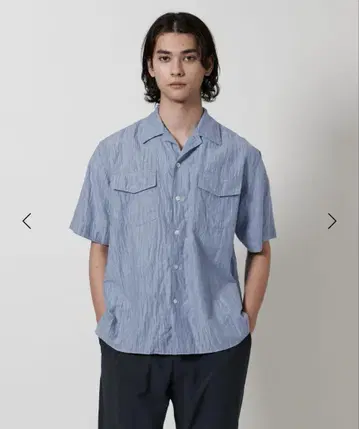 25ss UNITED ARROWS 링클 릴랙스 오픈 카라 셔츠