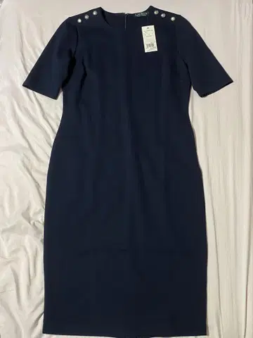 LAUREN RALPH LAUREN 반팔 무릎 기장 원피스 S 네이비