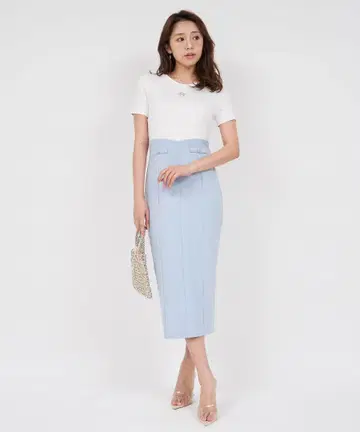 미사용품 로얄 파티의 타이트 원피스
