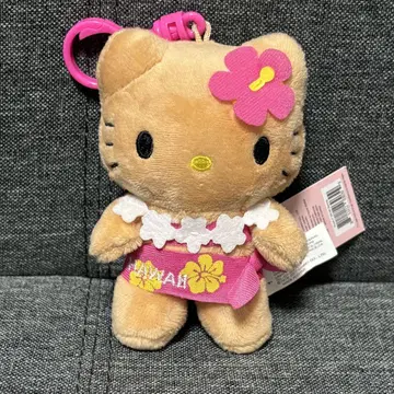 새상품 헬로키티 하와이 태닝 하이비스커스 키링 봉제 인형