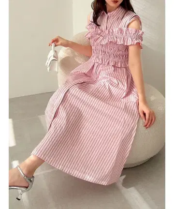 dazzlin 개더 뷔스티에 SET 셔츠 원피스