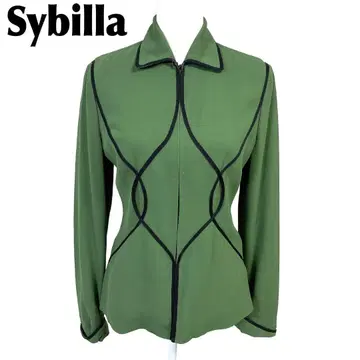 [새상품급] Sybilla 긴팔 자켓 집업 40 그린 올 패턴