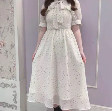 evelyn 도트 롱 OP 원피스