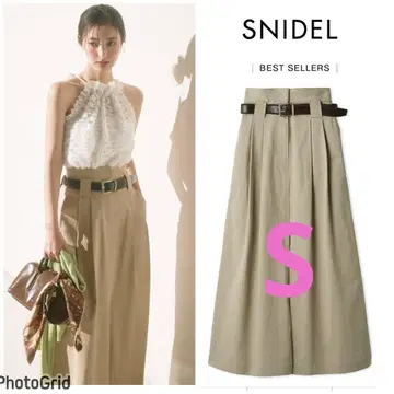 신상 새상품 SNIDEL 스나이델 치노 와이드 스커트 BEG