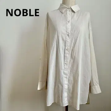 NOBLE 얇은 소재 셔츠 긴팔 크림 코튼