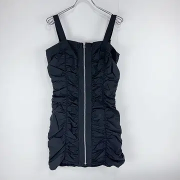 SLY 스라이 사이즈 1 나일론 개더 캐미 숏 원피스 블랙