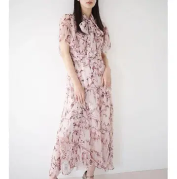 스나이델 보우타이 프린트 원피스