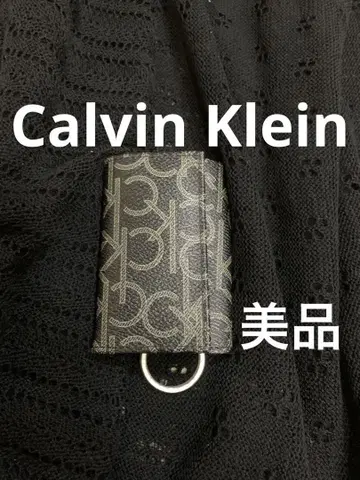 Calvin Klein 블랙 가죽 키케이스. 새상품급.