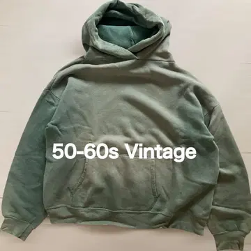 50s 60s 빈티지 카키 맨투맨 후드티 굿페이드