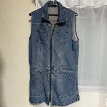 데님 베스트 자켓
