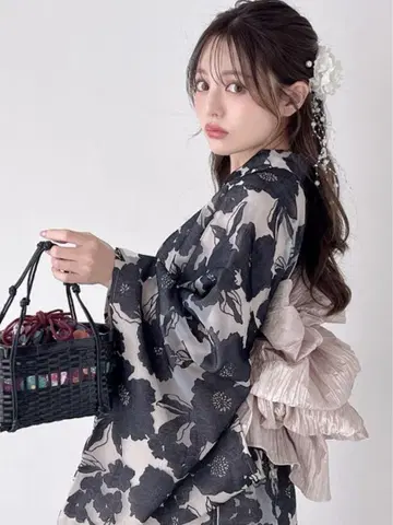 GRL 3세트 2Way 오간자 꽃무늬 세퍼레이트 유카타 레귤러