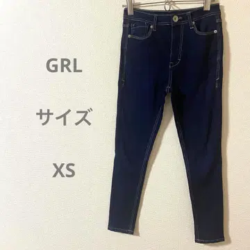 GRL 다크 블루 스키니 데님 5 포켓
