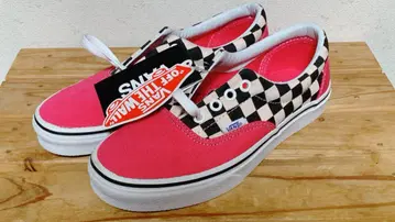 미사용 VANS ERA 2톤 체크 스니커즈 블록 체크 핑크