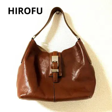 새상품급 HIROFU 숄더백 브라운 가죽 원숄더