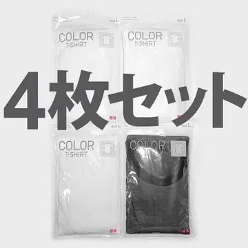 새상품 UNIQLO 유니클로 컬러 T셔츠 4세트 L사이즈 화이트 외