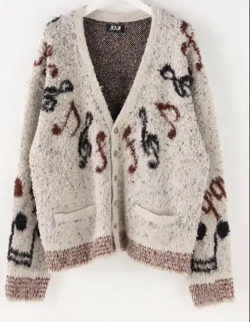 FAF NOTES CARDIGAN 스웨터 니트 가디건 음표