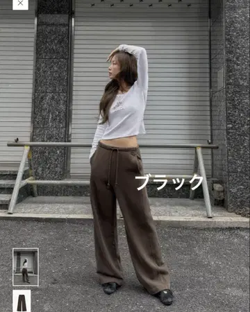 ZARA 스트레이트 레그 플러시 저지 팬츠 블랙