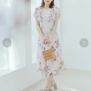 새상품급 WILLSELECTION 단색 마블 플라워 원피스 핑크 꽃무늬