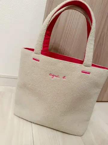 완판 에네스베 베이지 x 핑크 펠트 토트
