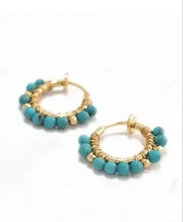 NATURALI JEWELRY 터콰이즈 꼬임 후프 귀찌 S