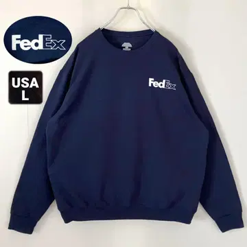 FedEx/USA 구제 의류/기업 맨투맨 크루넥 네이비 USA 남성용 L