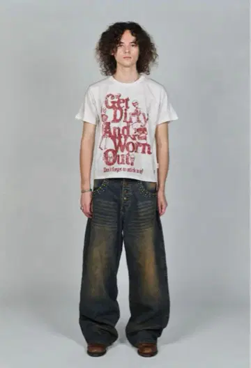 BADWAY Grunge studs wide 데님 데님 완판템