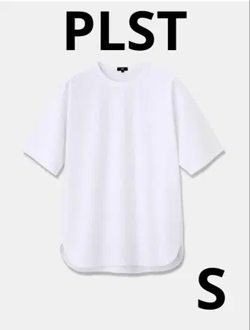 PLST 스트레치 코튼 블렌드 라운드 테일 티셔츠 S 사이즈