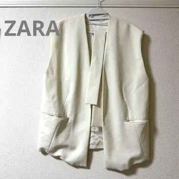 ZARA 화이트 노카라 베스트 XS~S 사이즈 벨트 포함