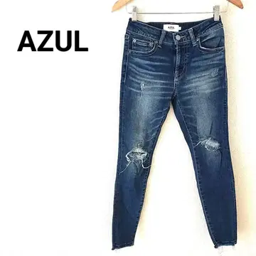 AZUL 새상품급 데미지 가공 스키니 데님 S 사이즈
