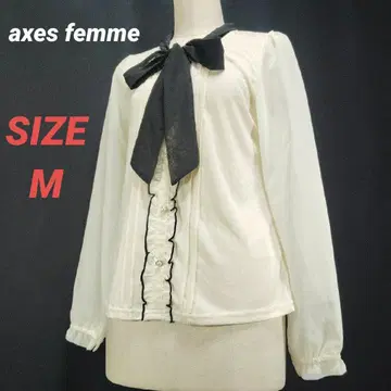 axes femme 엑시즈팜 블라우스 프릴 리본 타이 M