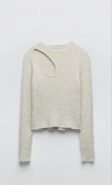 ZARA 자라 화이트 한쪽 어깨 트임 니트 스웨터 M 사이즈