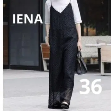 새상품급 IENA 시어 자카드 올인원 블랙 사이즈 36