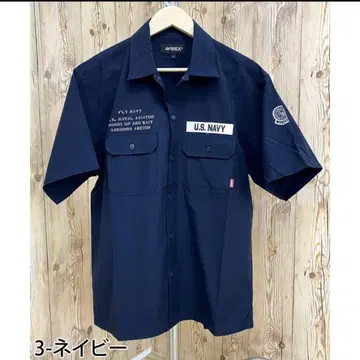 AVIREX NAVAL WORK SHIRT 반팔 워크 셔츠 네이비