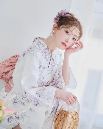 sugar 아이보리 꽃무늬 유카타 4세트