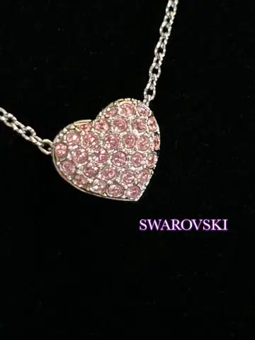 Swarovski 스와로브스키 하트 핑크 크리스탈 목걸이