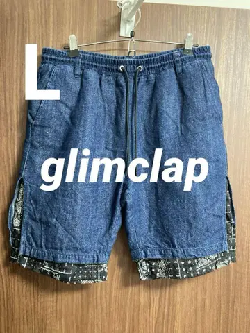 glimclap 글림클랩 데님 패턴 숏팬츠 하프 팬츠 L