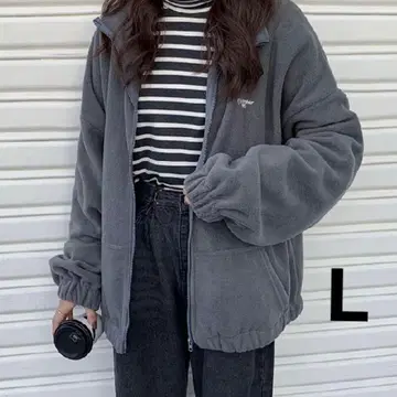 a2935 [ EPICKS ] 남녀 공용 플리스 자켓 L 그레이 풀 집업