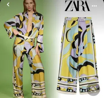 ZARA 파자마 스타일 와이드 팬츠 XS