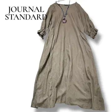 JOURNAL STANDARD 맥시 기장 원피스 린넨 혼방 카키