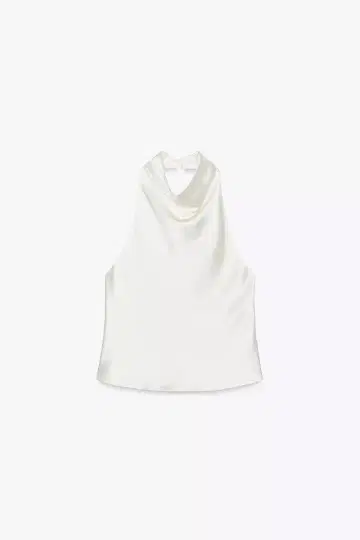 [미착용] ZARA 새틴 홀터넥 상의